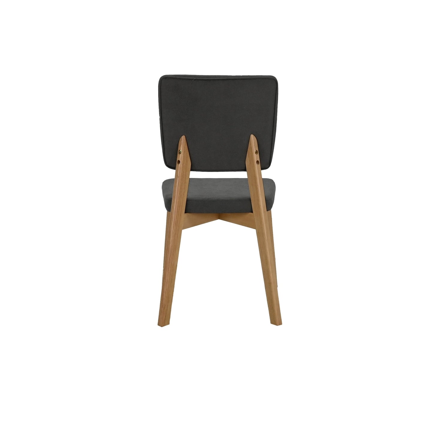 Set de 4 Sillas de Comedor Lago de Madera con Tapizado Gris