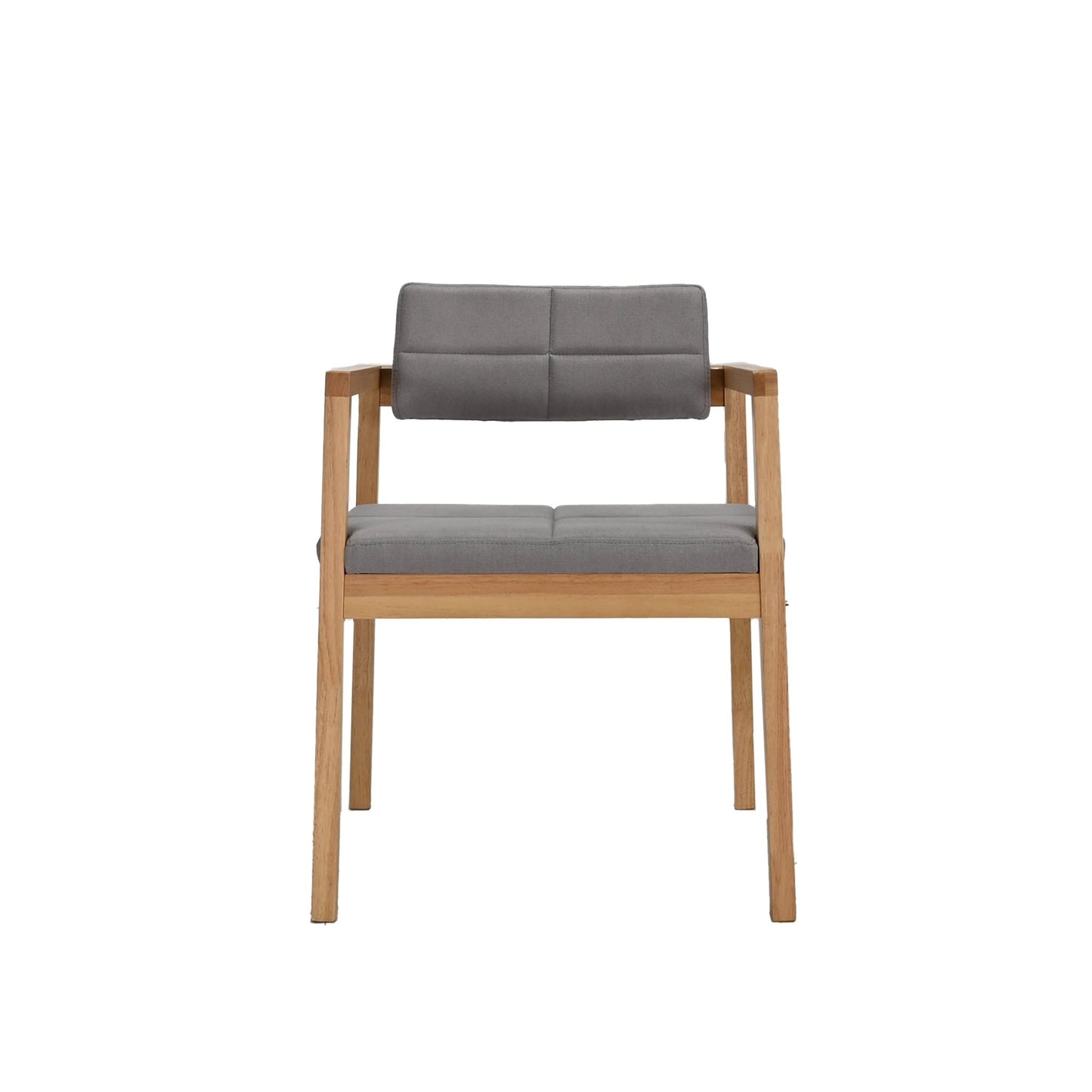 Set de 4 Sillas de Comedor Gin de Madera con Tapizado Gris