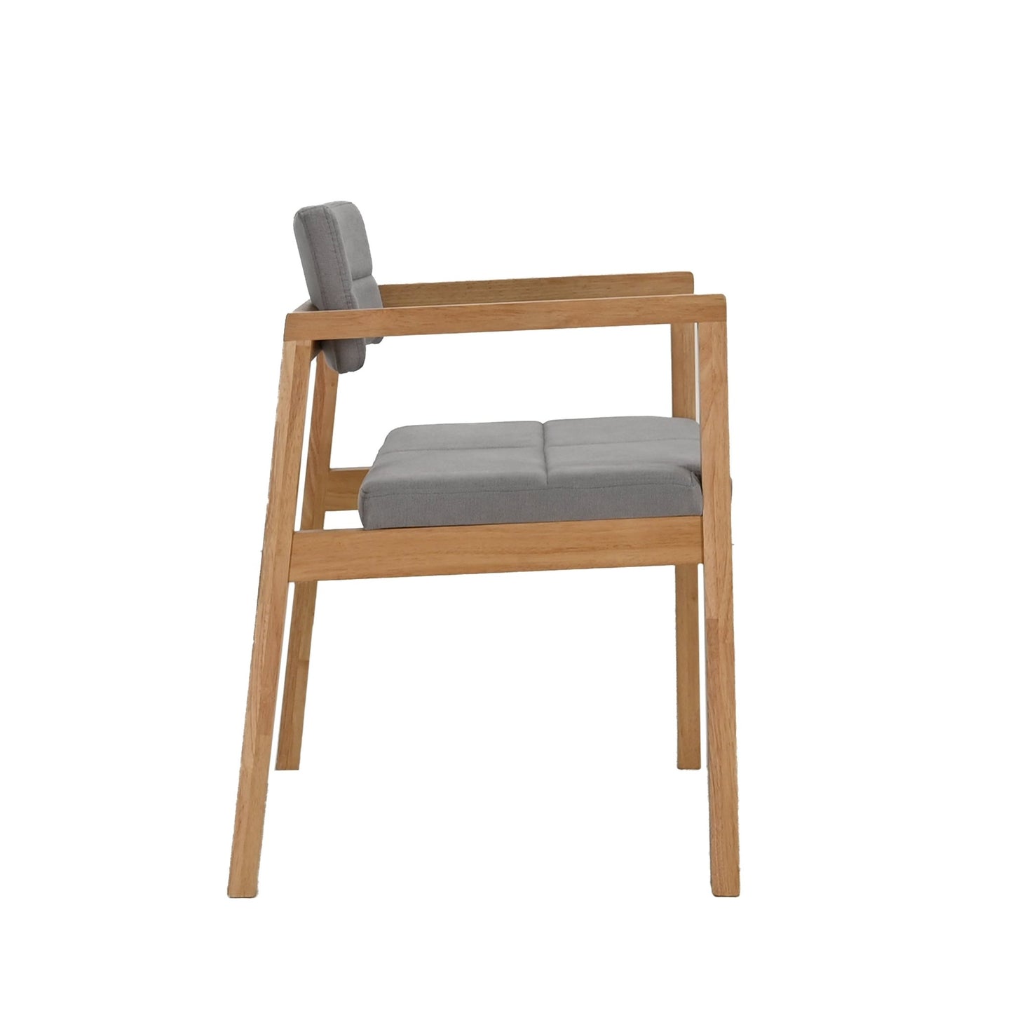 Set de 4 Sillas de Comedor Gin de Madera con Tapizado Gris