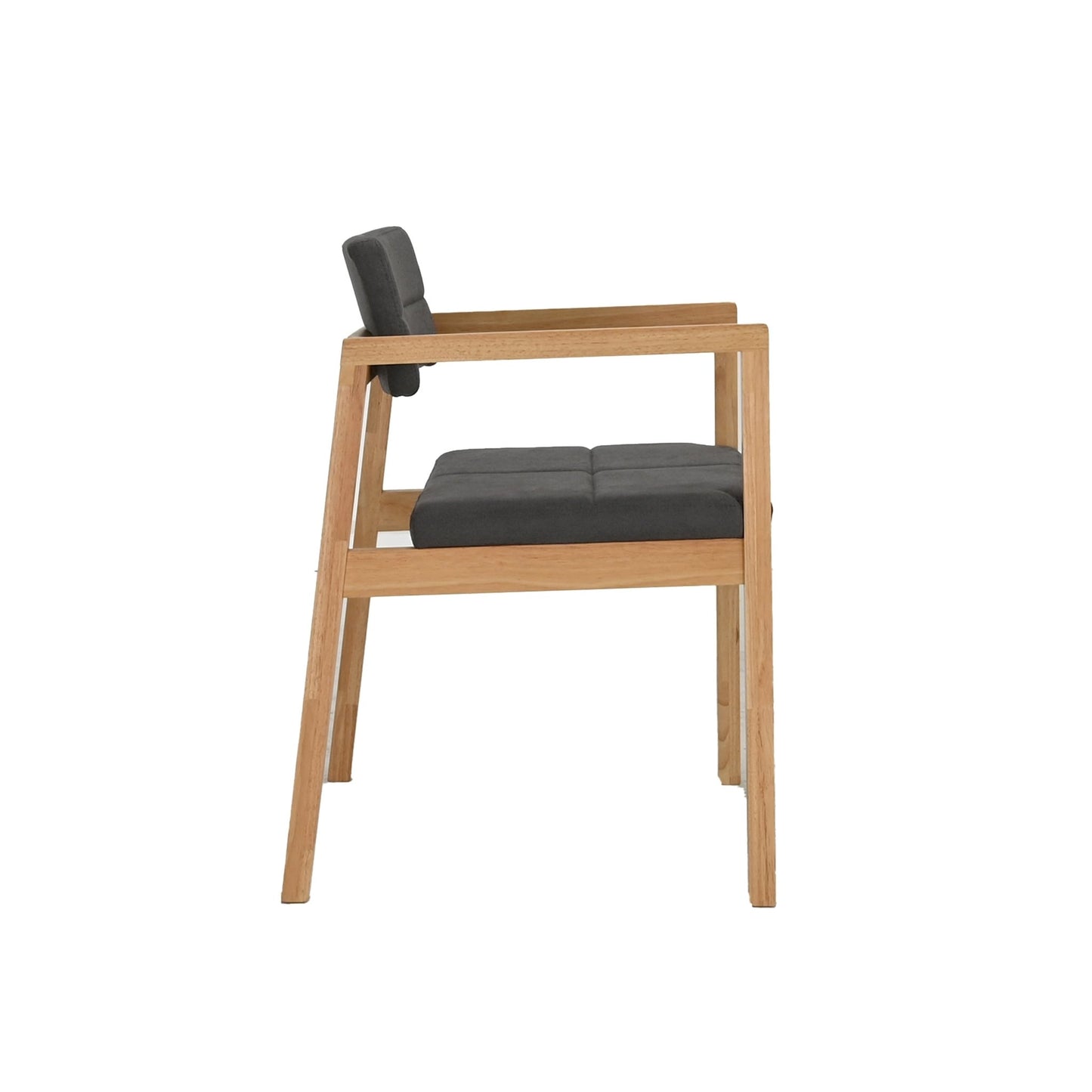 Set de 4 Sillas de Comedor Gin de Madera con Tapizado Gris