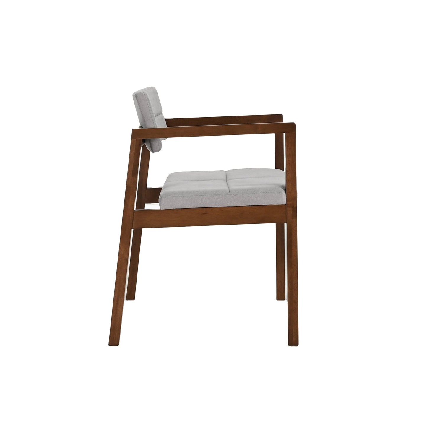 Set de 4 Sillas de Comedor Gin de Madera con Tapizado Gris