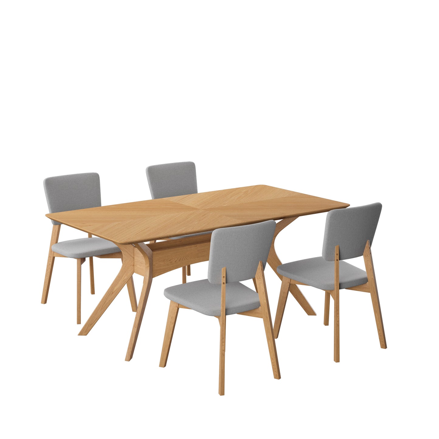 Juego de Comedor Aspen de Madera con 4 Sillas Tapizadas
