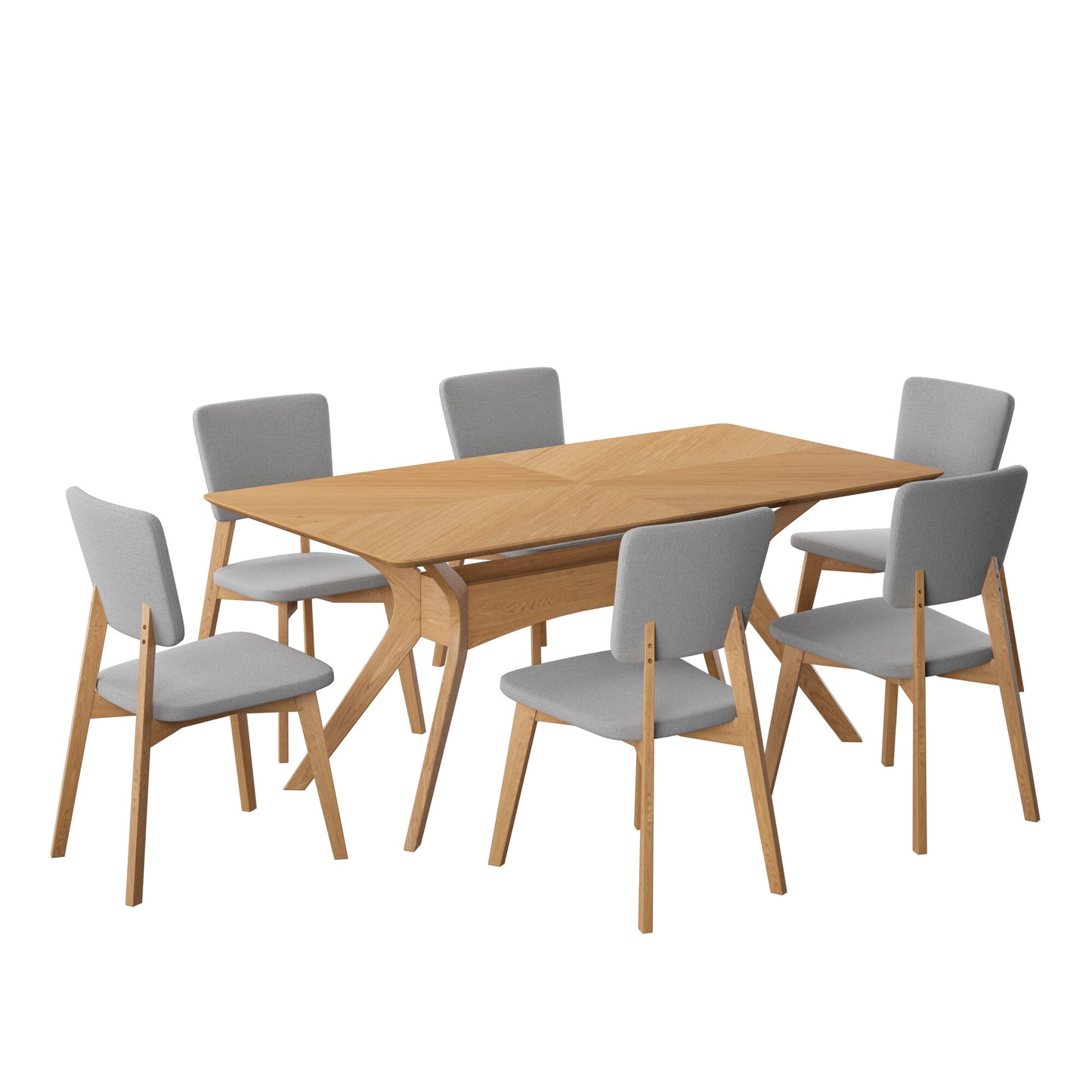 Juego de Comedor Aspen de Madera con 6 Sillas Tapizadas