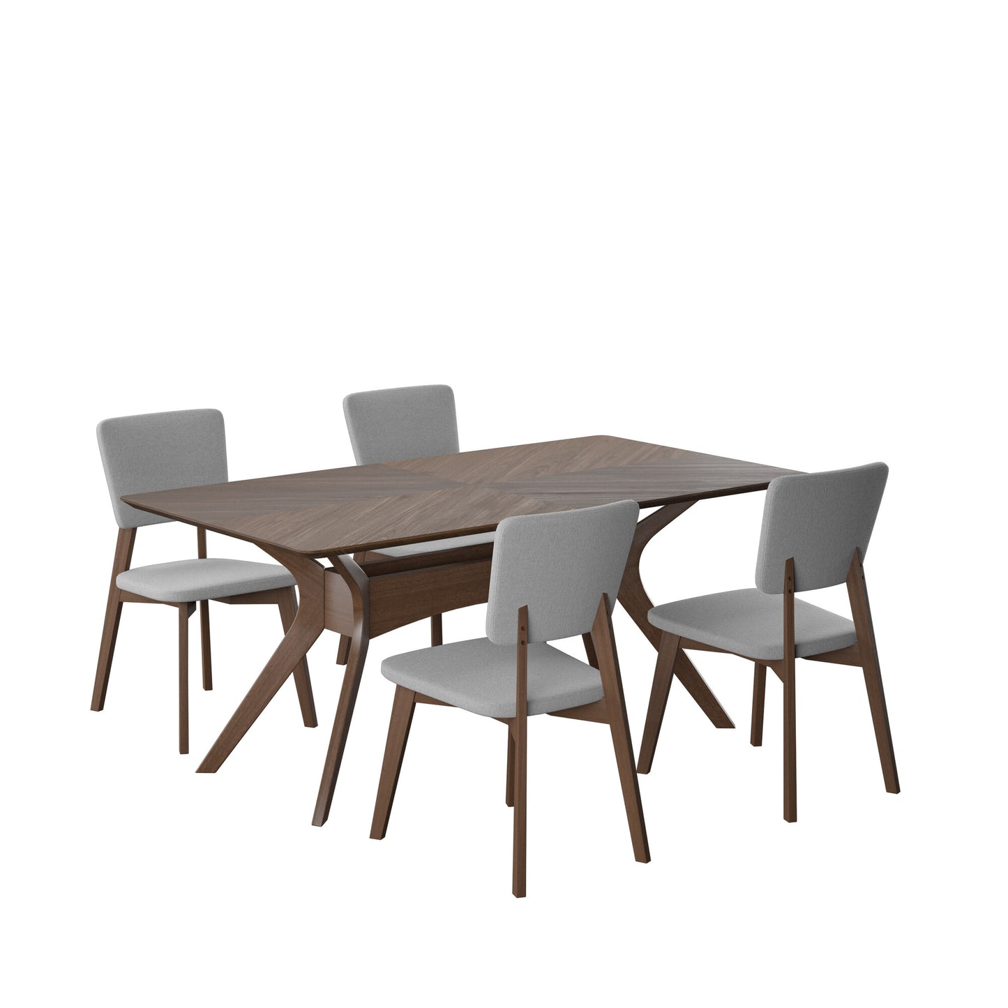 Juego de Comedor Aspen de Madera con 4 Sillas Tapizadas