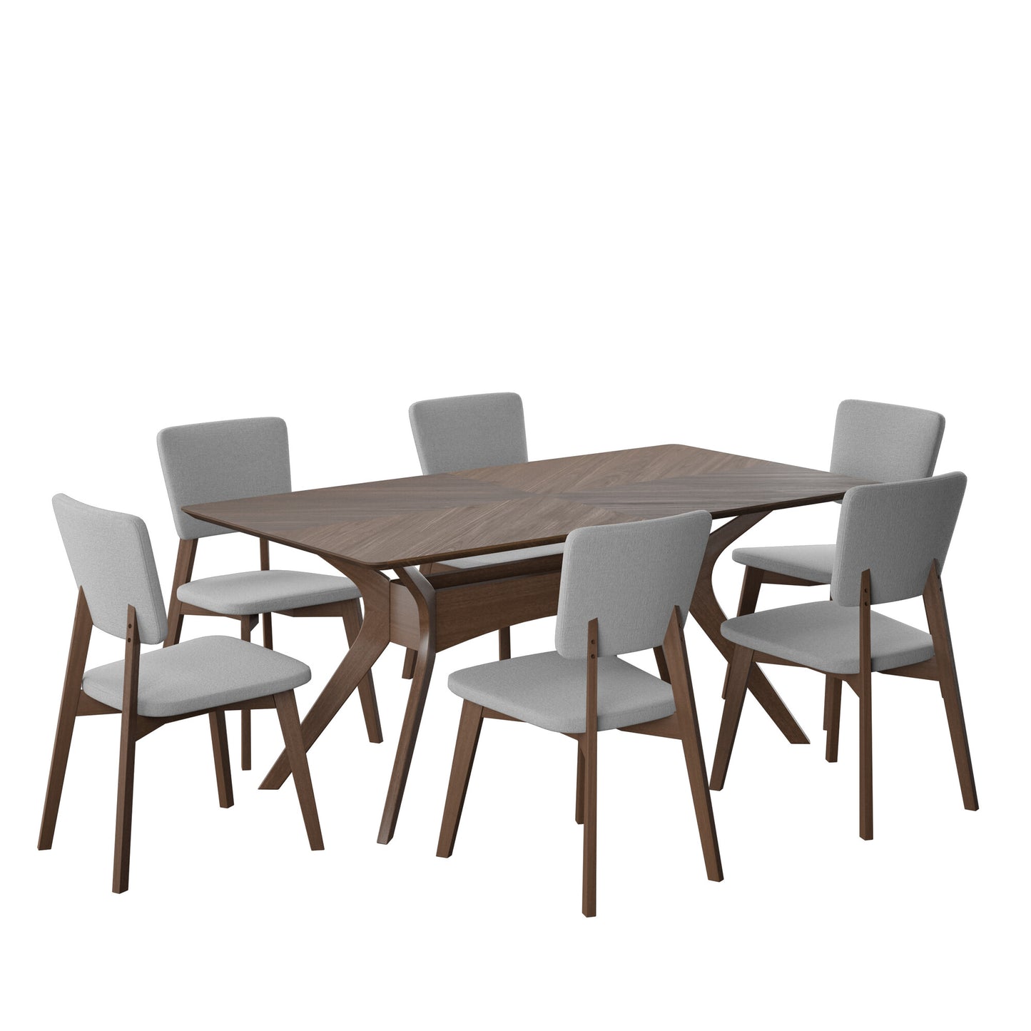 Juego de Comedor Aspen de Madera con 6 Sillas Tapizadas