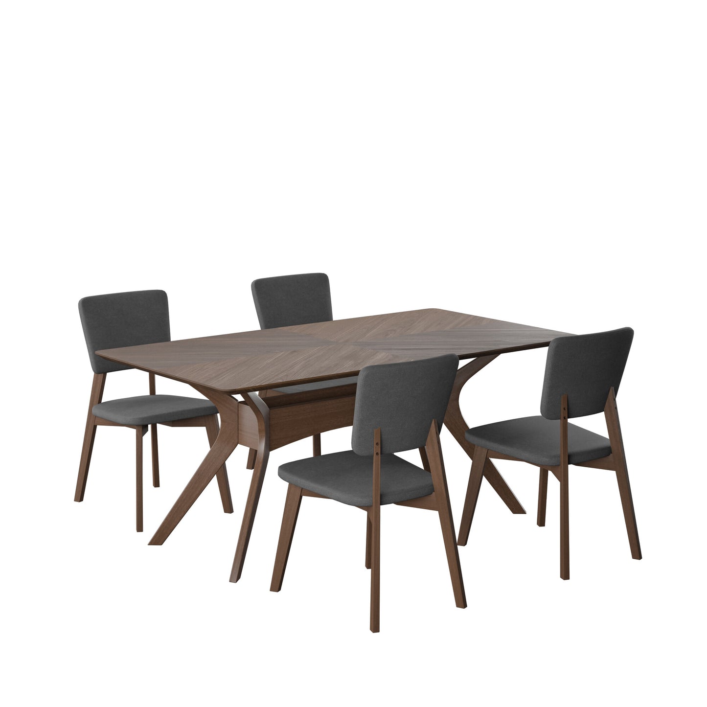 Juego de Comedor Aspen de Madera con 4 Sillas Tapizadas