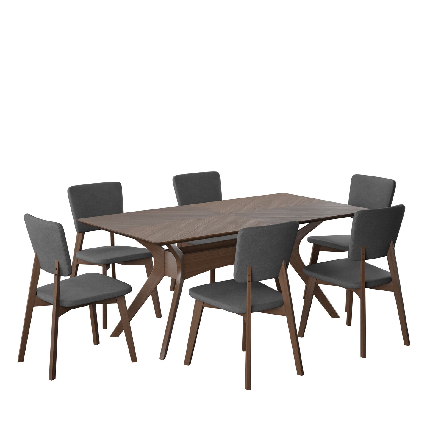 Juego de Comedor Aspen de Madera con 6 Sillas Tapizadas