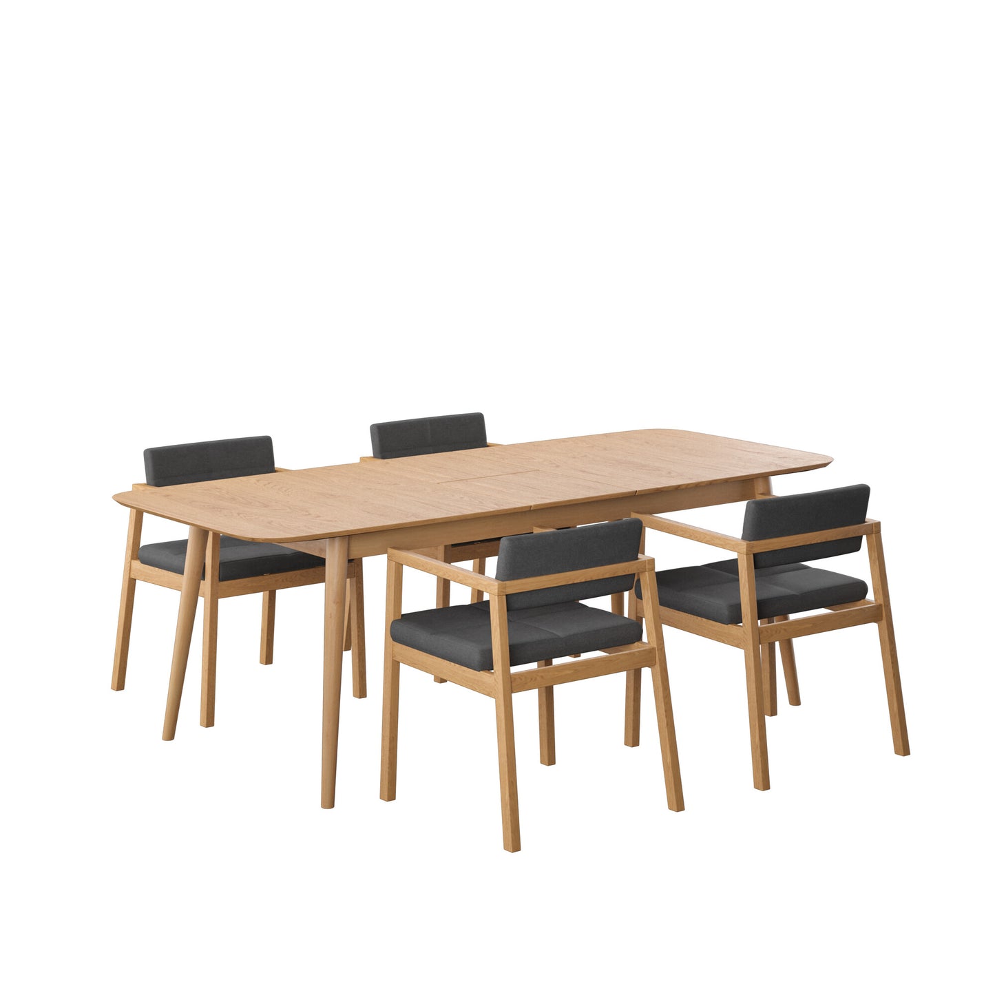 Juego de Comedor Extensible Praga de Madera con 4 Sillas