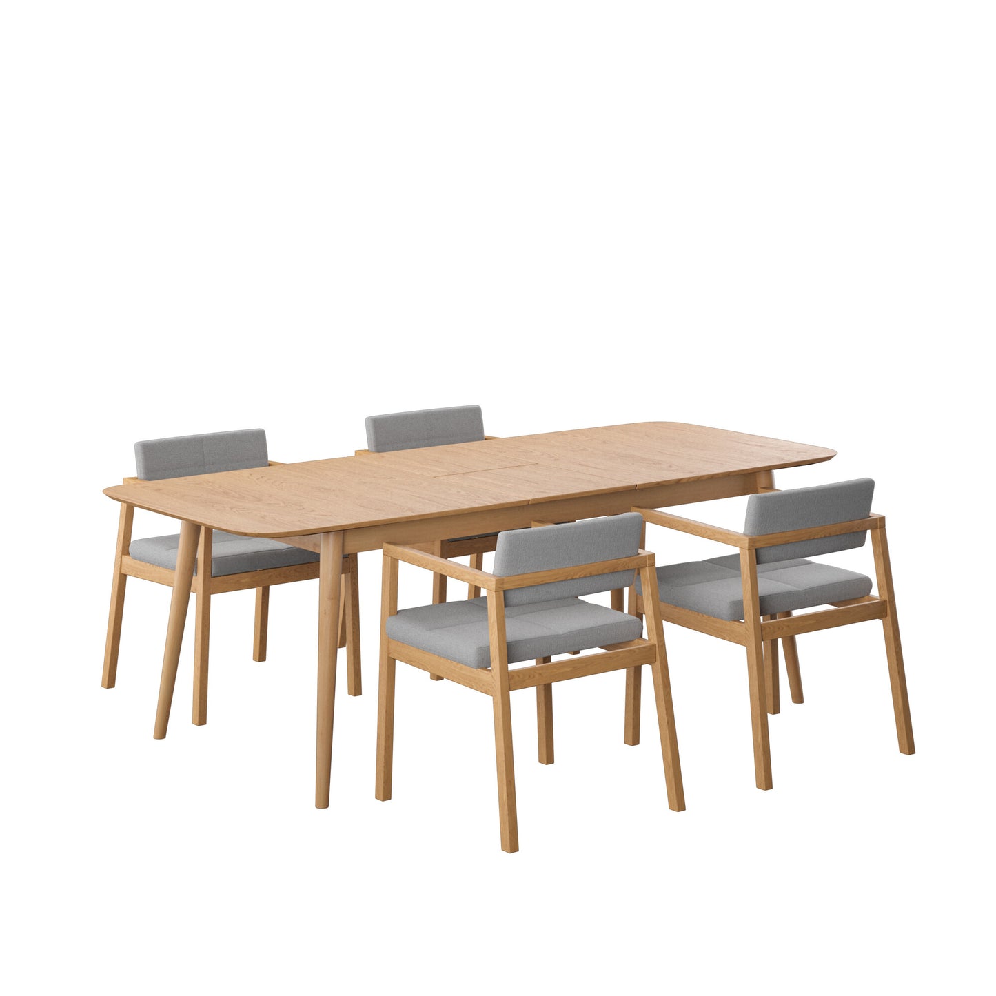 Juego de Comedor Extensible Praga de Madera con 4 Sillas