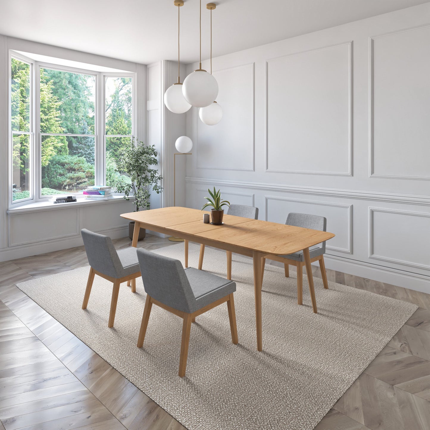 Juego de Comedor Extensible Cali de Madera con 4 Sillas