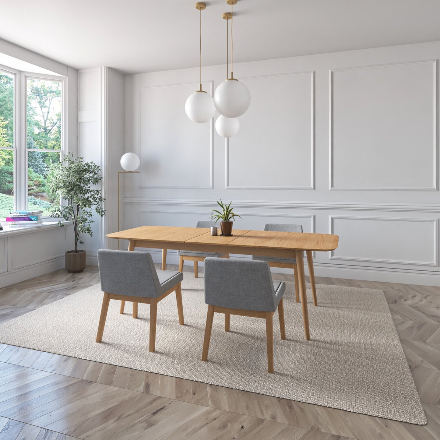 Juego de Comedor Extensible Cali de Madera con 4 Sillas