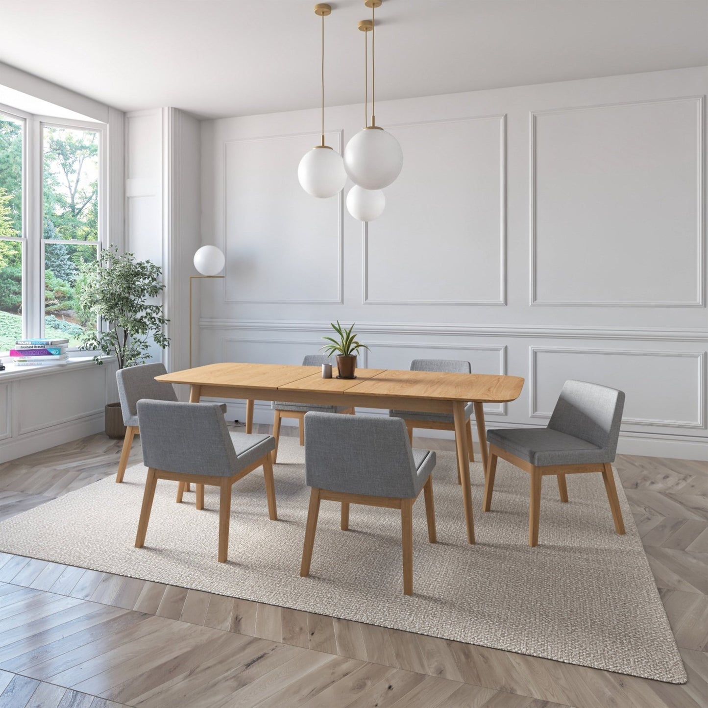 Juego de Comedor Extensible Cali de Madera con 6 Sillas