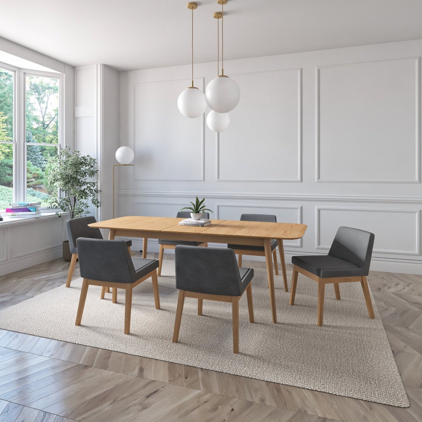 Juego de Comedor Extensible Cali de Madera con 6 Sillas