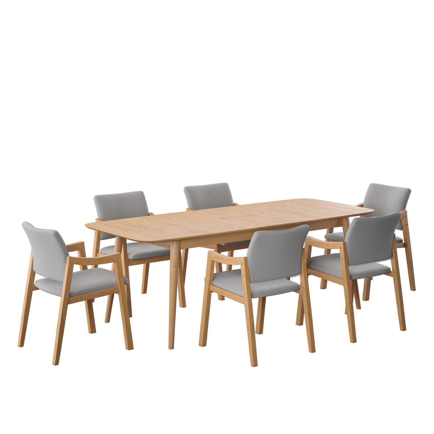 Juego de Comedor Extensible Seul de Madera con 6 Sillas