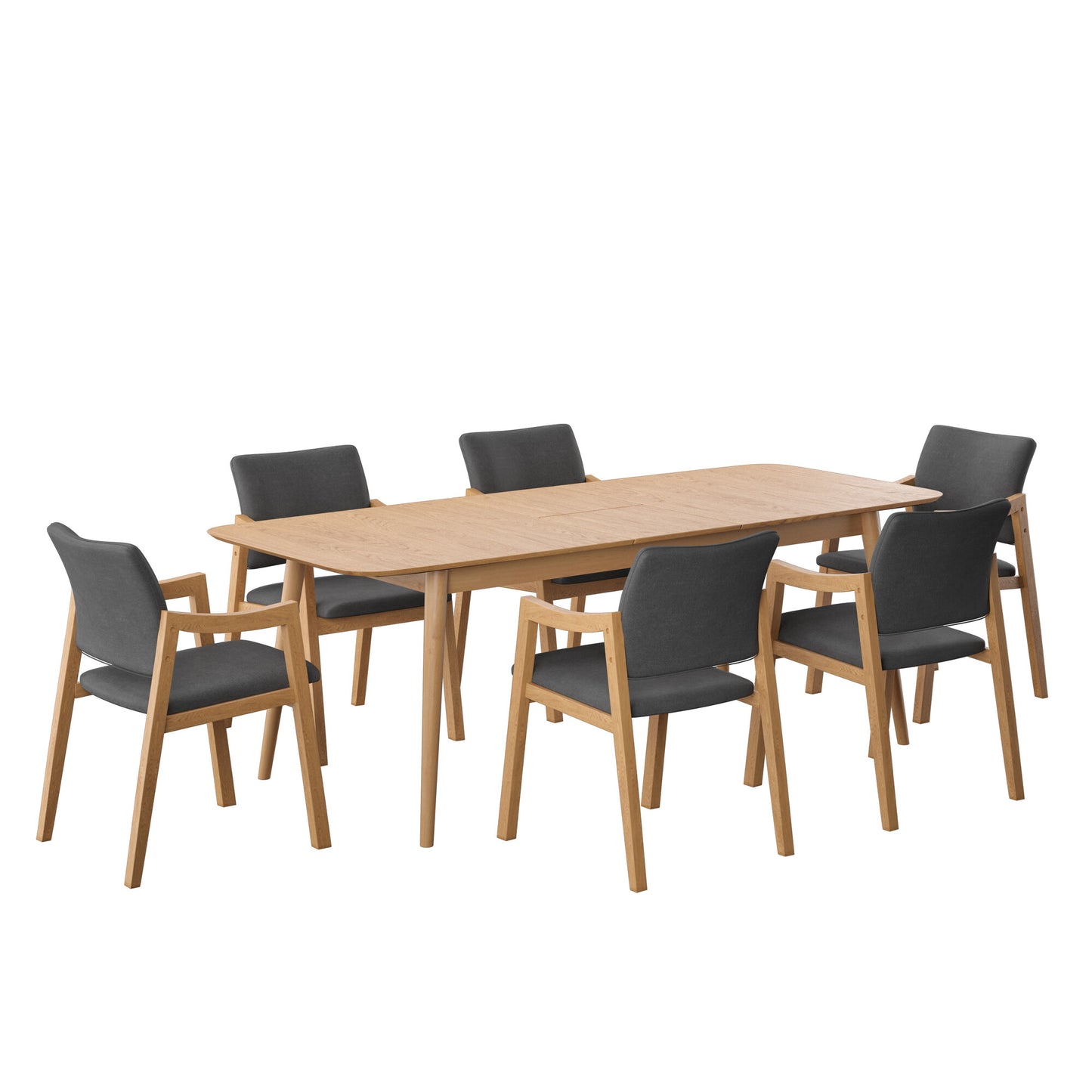 Juego de Comedor Extensible Seul de Madera con 6 Sillas