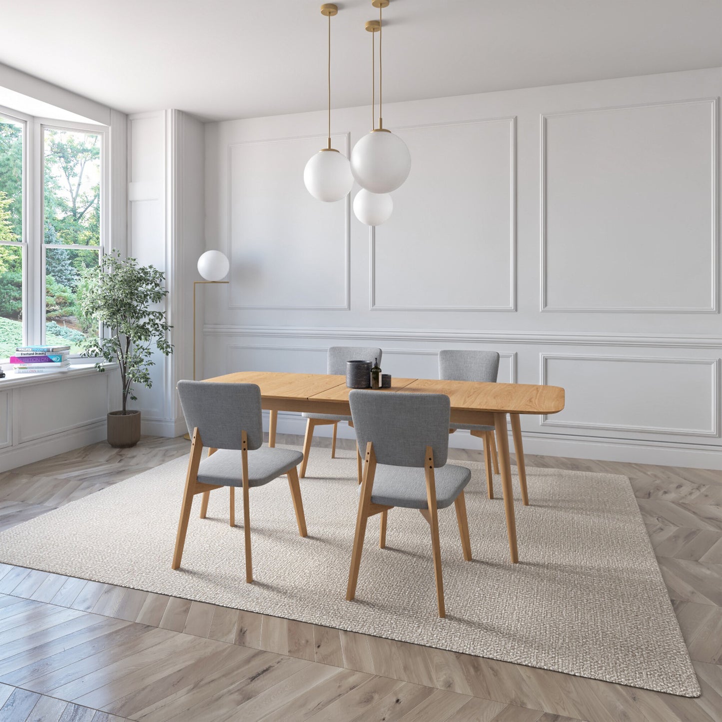 Juego de Comedor Extensible Rio de Madera con 4 Sillas