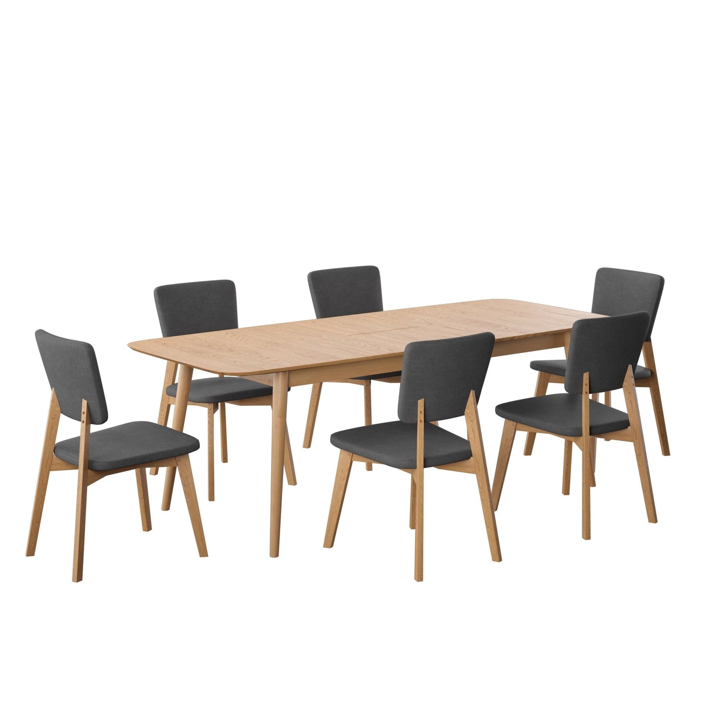Juego de Comedor Extensible Rio de Madera con 6 Sillas