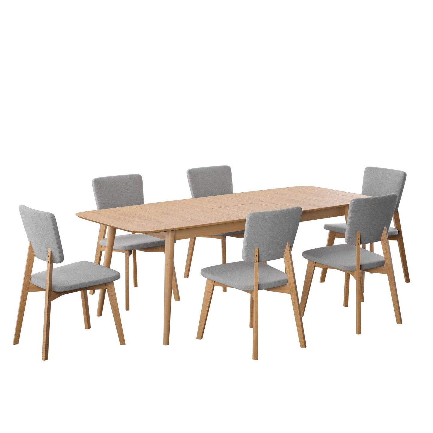 Juego de Comedor Extensible Rio de Madera con 6 Sillas