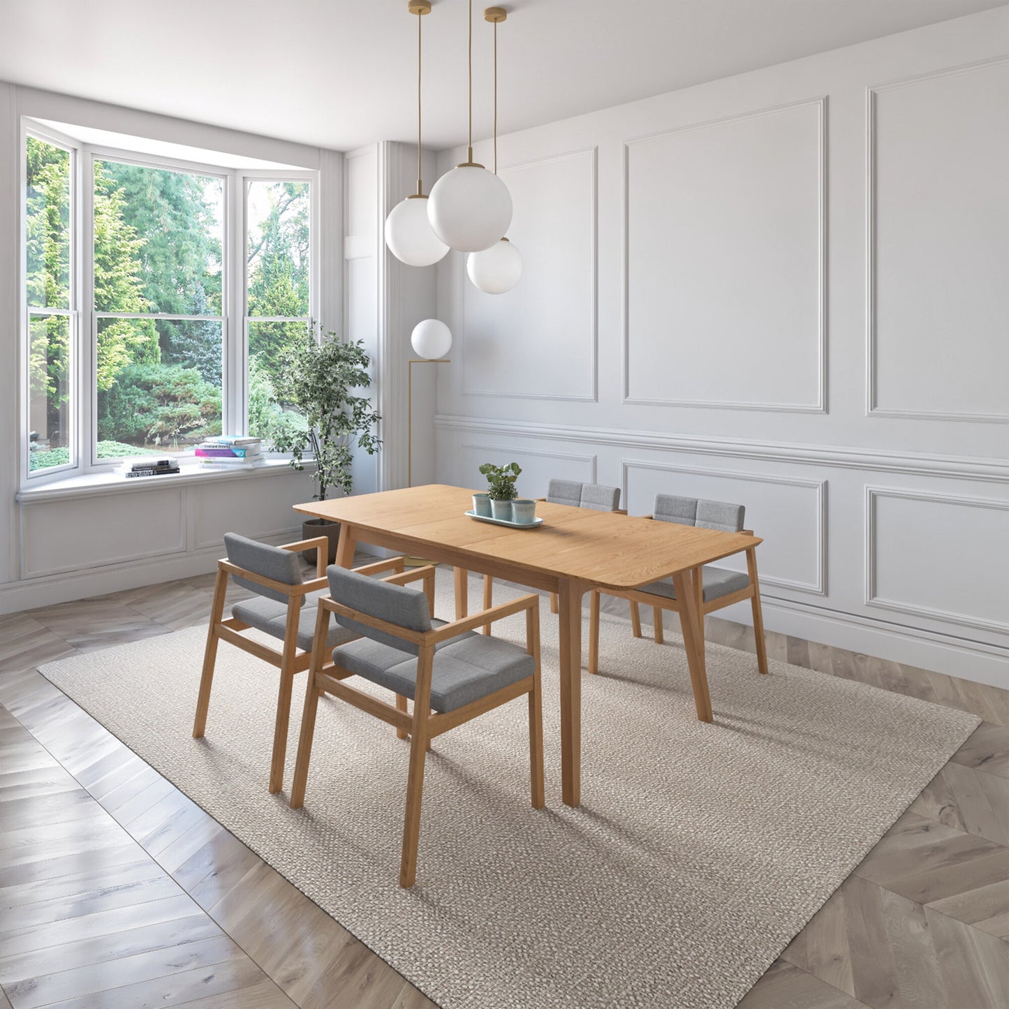 Juego de Comedor Extensible Verona de Madera con 4 Sillas