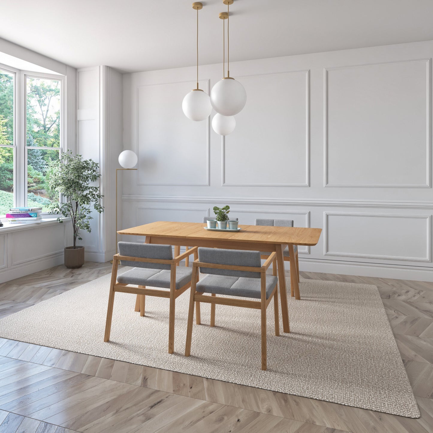 Juego de Comedor Extensible Verona de Madera con 4 Sillas