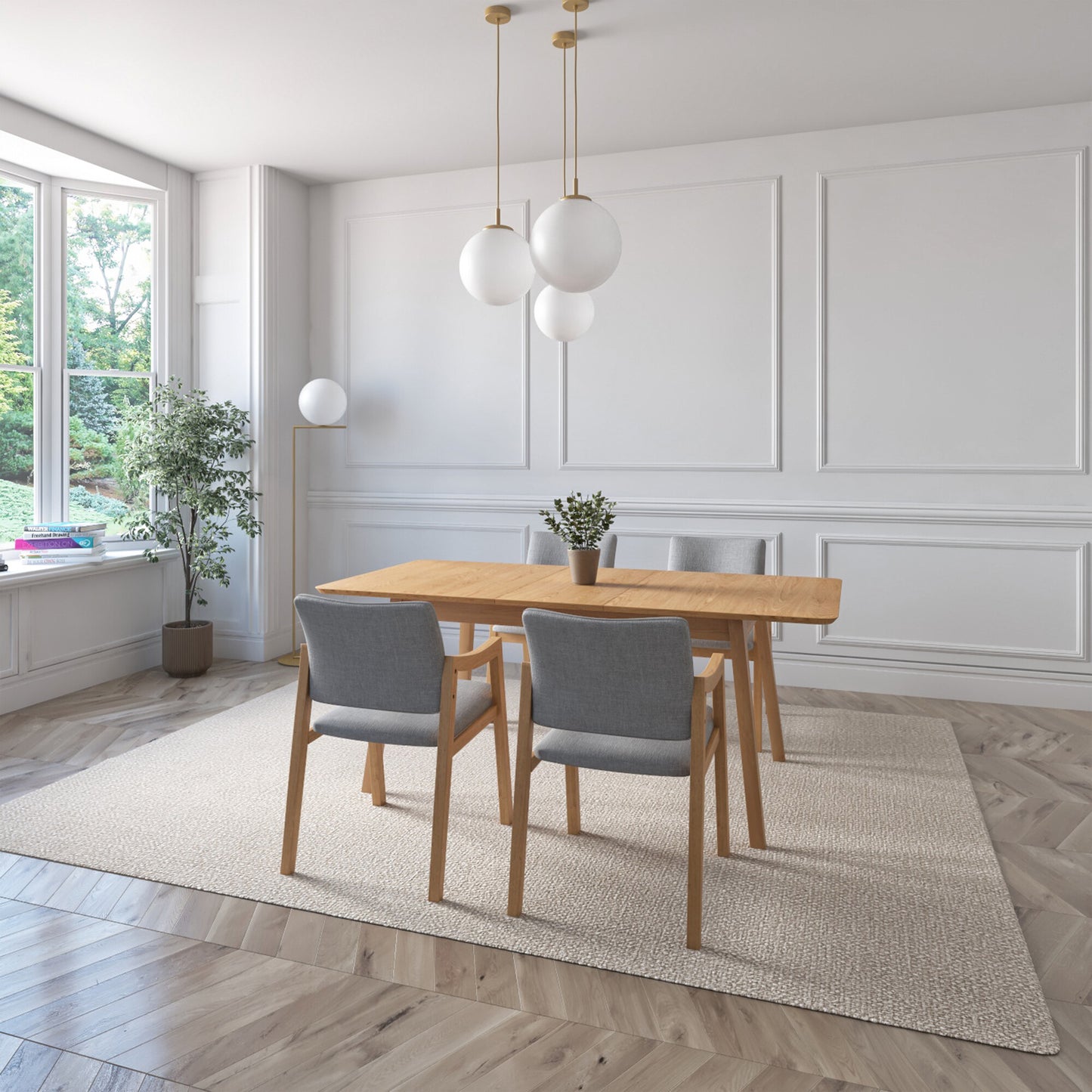 Juego de Comedor Extensible Maui de Madera con 4 Sillas