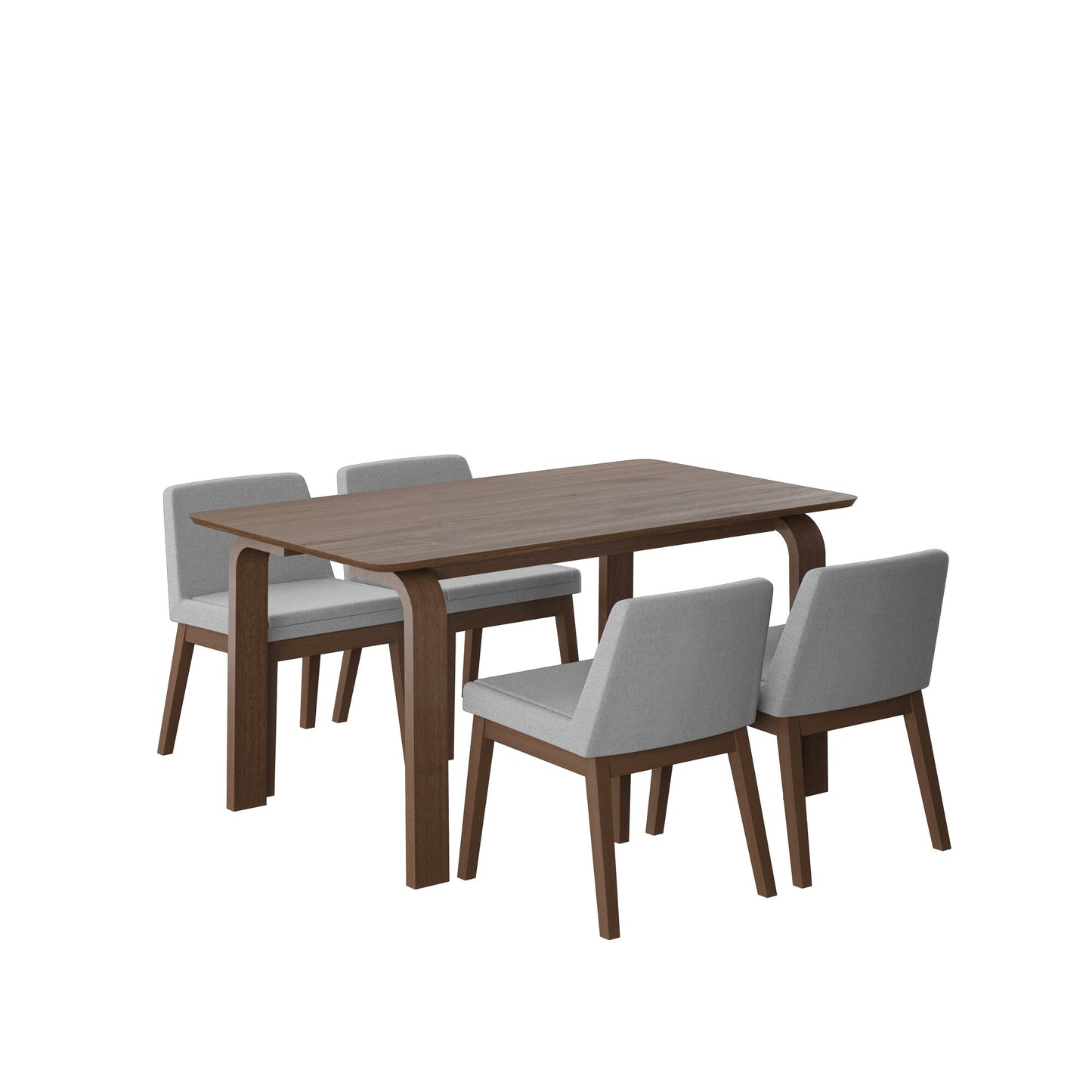 Juego de Comedor Amalfi de Madera con 4 Sillas Tapizadas
