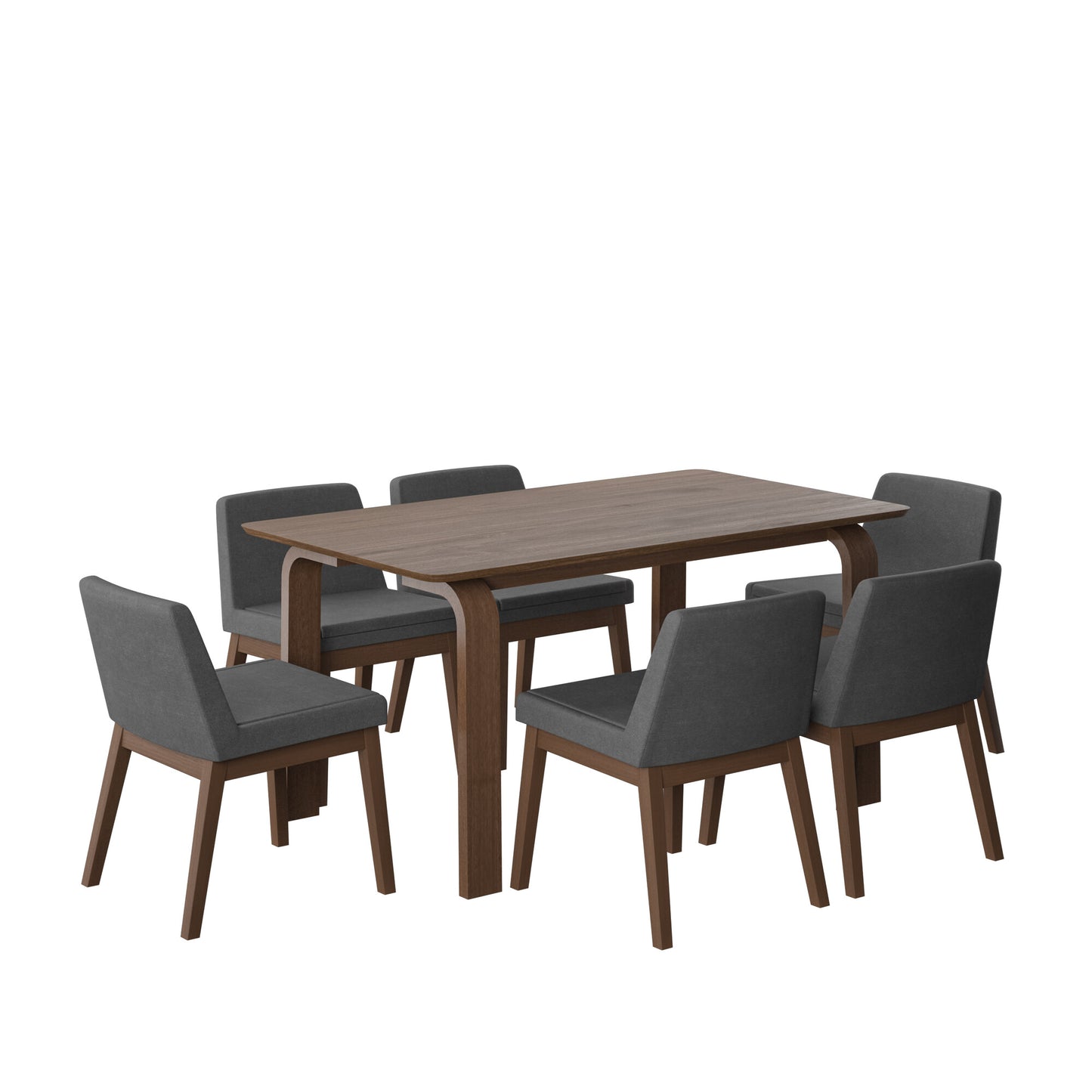 Juego de Comedor Amalfi de Madera con 6 Sillas Tapizadas