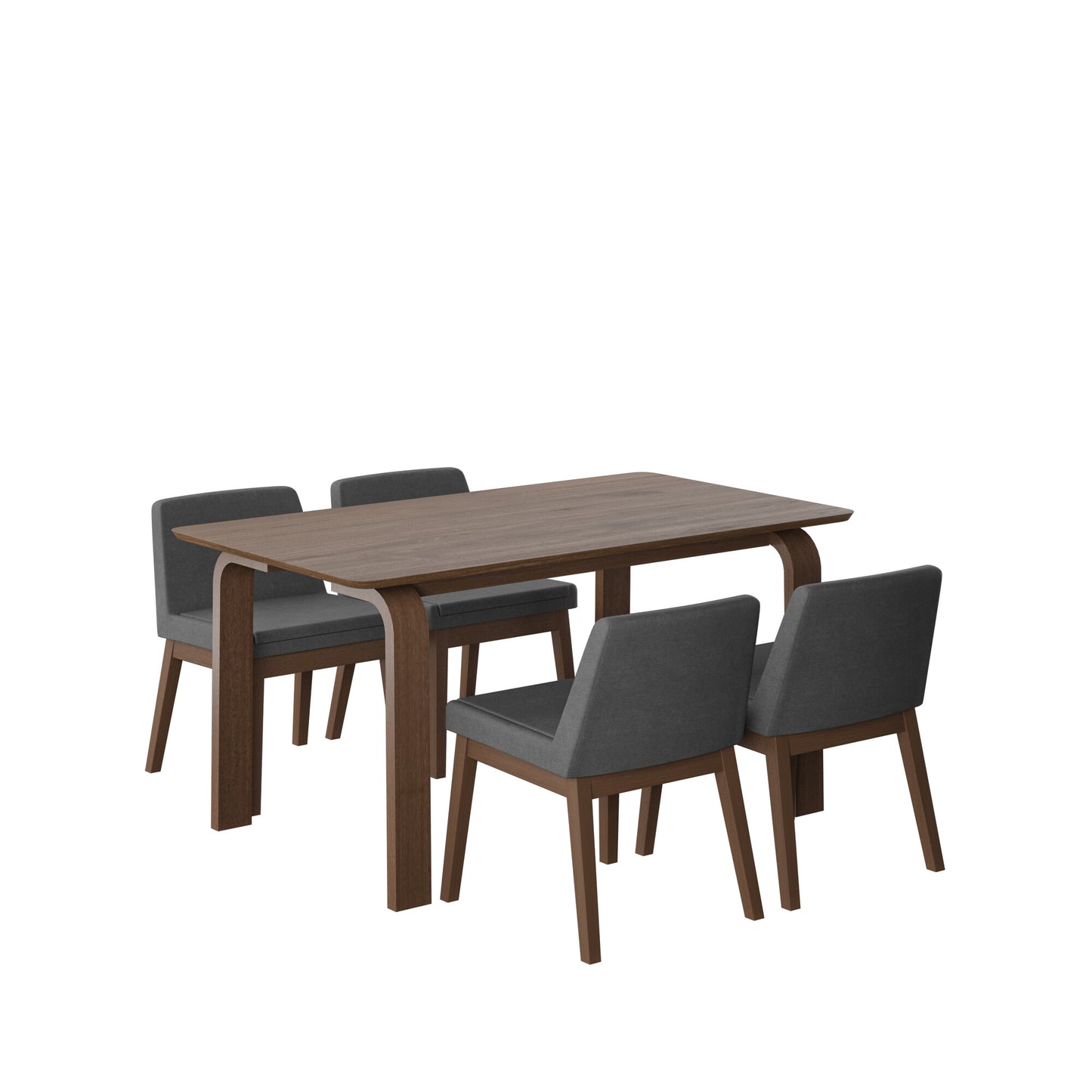 Juego de Comedor Amalfi de Madera con 4 Sillas Tapizadas