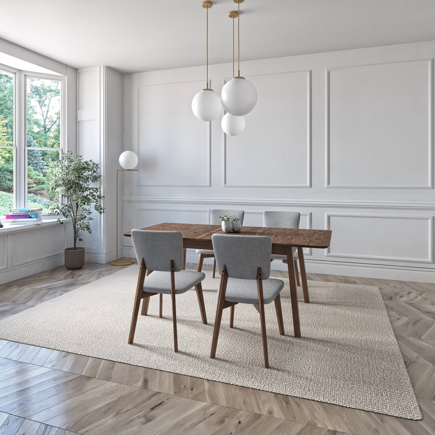 Juego de Comedor Extensible Lima de Madera con 4 Sillas