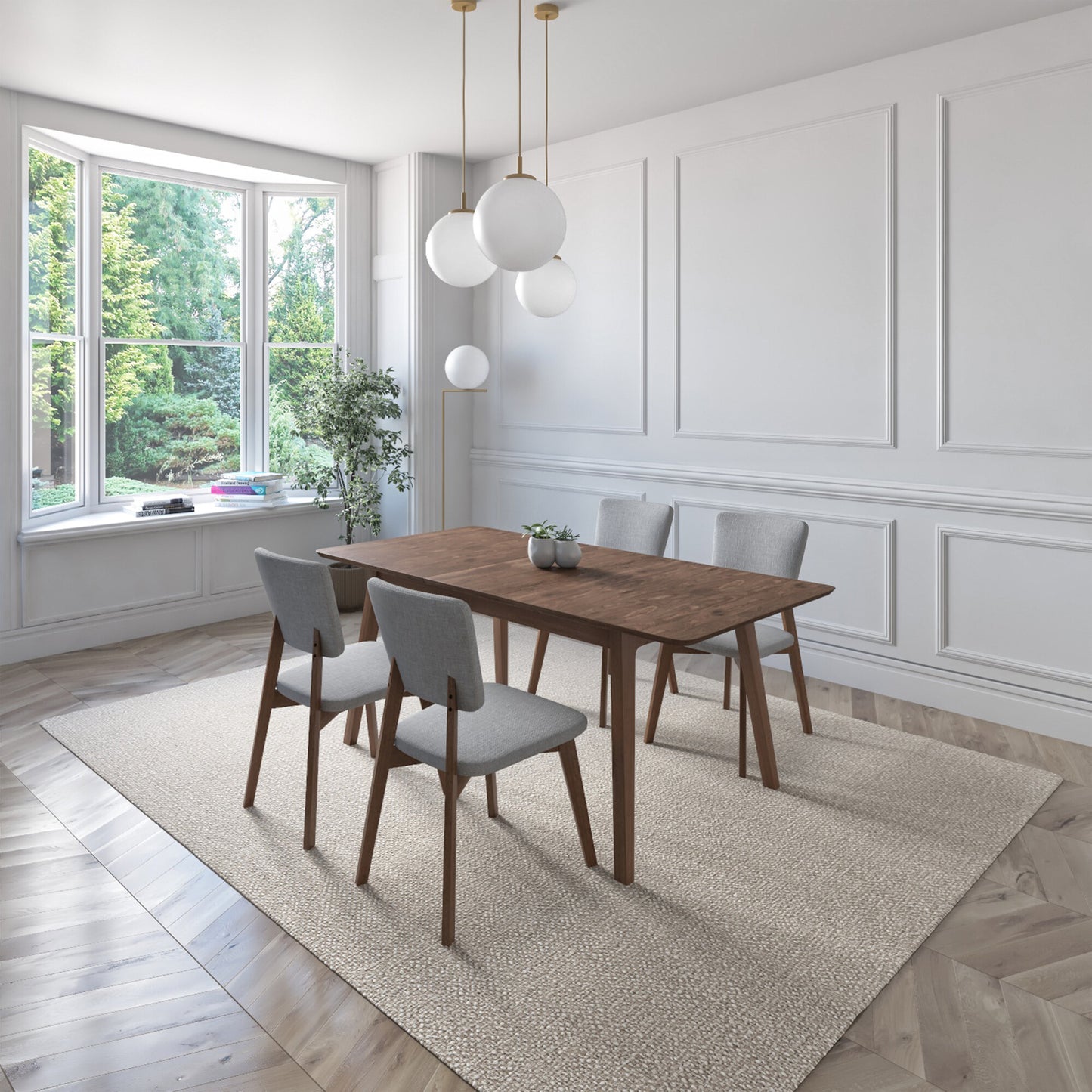 Juego de Comedor Extensible Lima de Madera con 4 Sillas