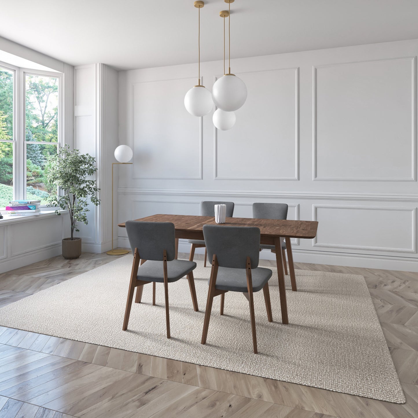 Juego de Comedor Extensible Lima de Madera con 4 Sillas