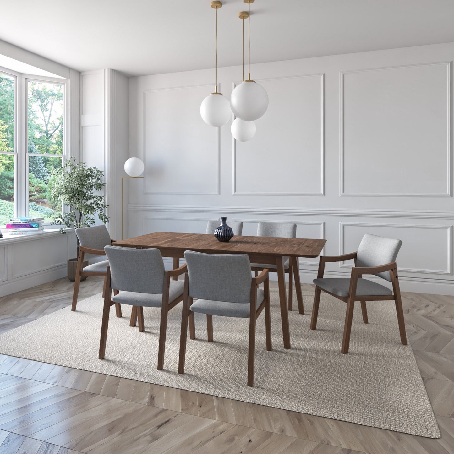 Juego de Comedor Extensible Maui de Madera con 6 Sillas