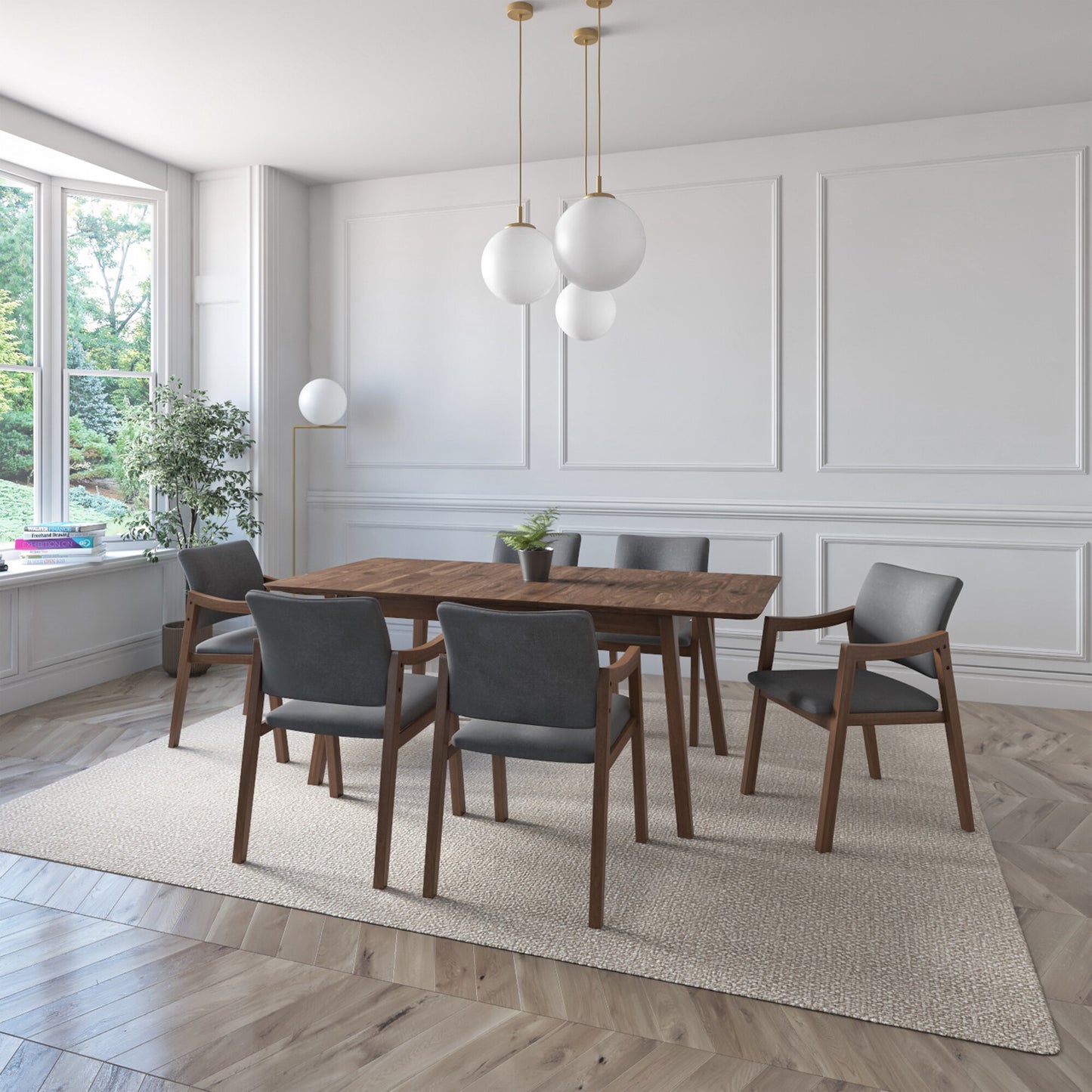 Juego de Comedor Extensible Maui de Madera con 6 Sillas