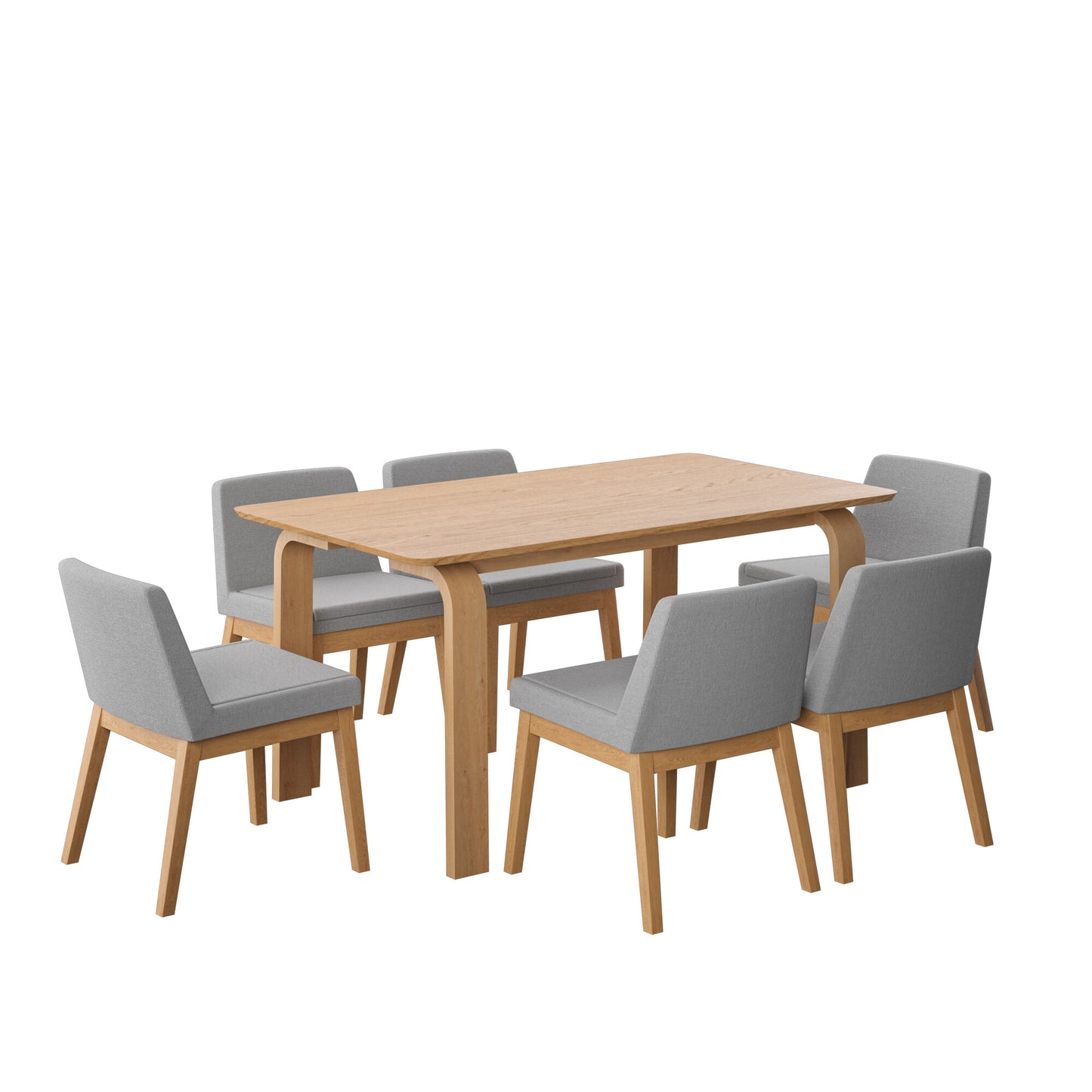 Juego de Comedor Amalfi de Madera con 6 Sillas Tapizadas