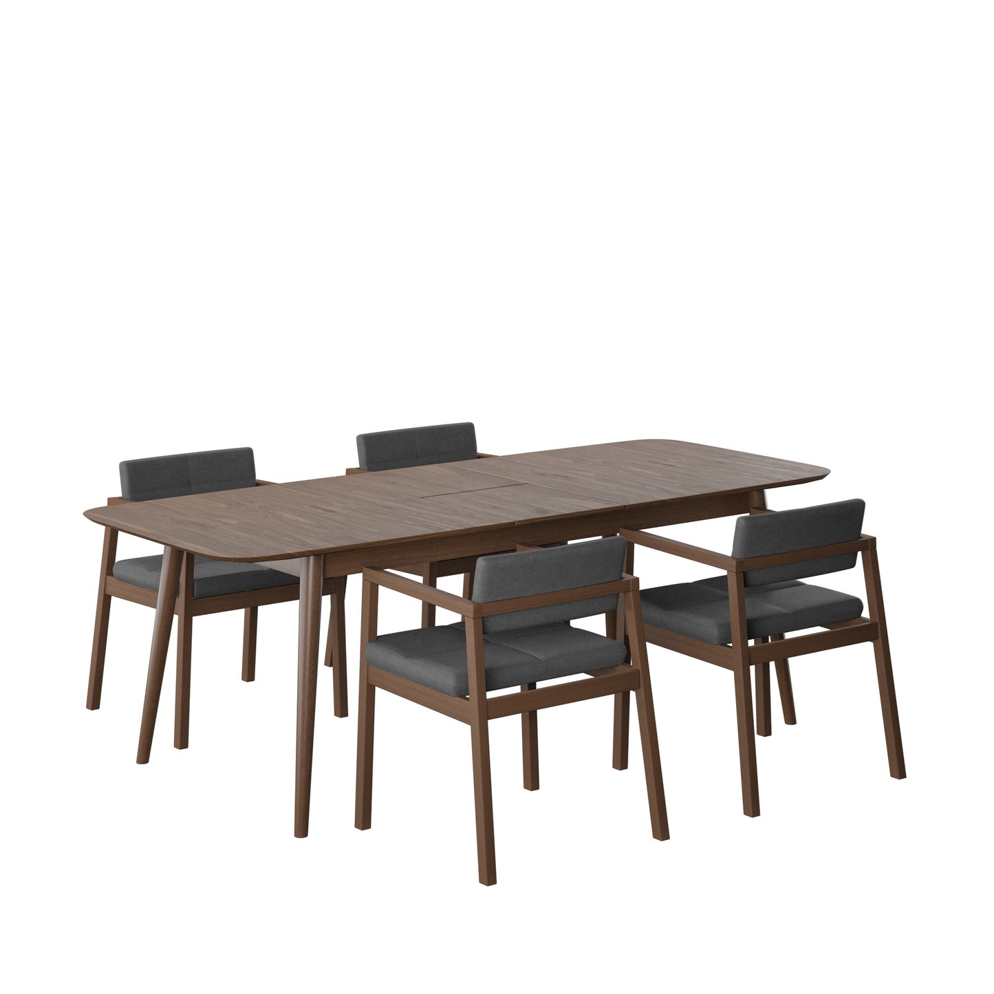 Juego de Comedor Extensible Praga de Madera con 4 Sillas