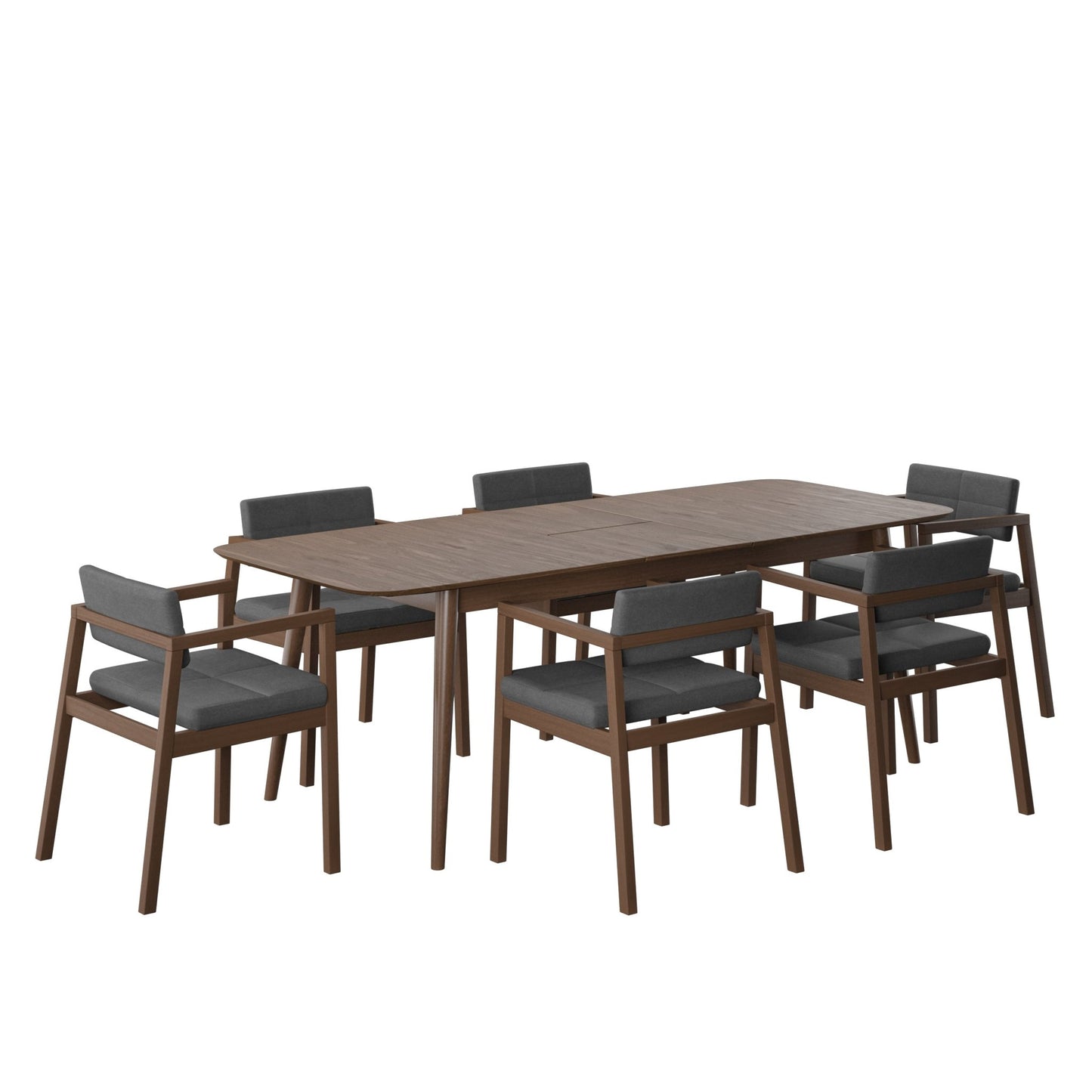 Juego de Comedor Extensible Praga de Madera con 6 Sillas
