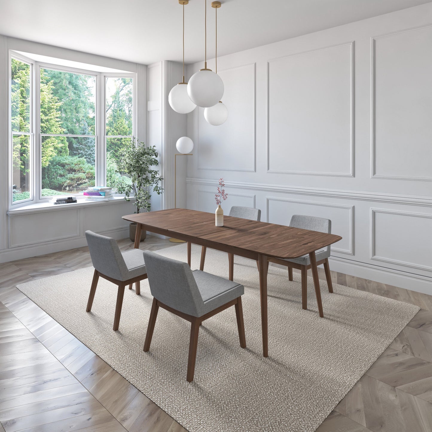 Juego de Comedor Extensible Cali de Madera con 4 Sillas