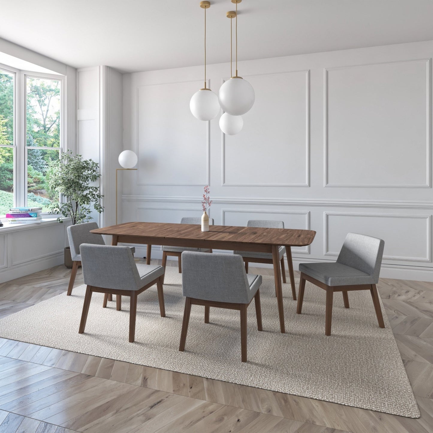 Juego de Comedor Extensible Cali de Madera con 6 Sillas