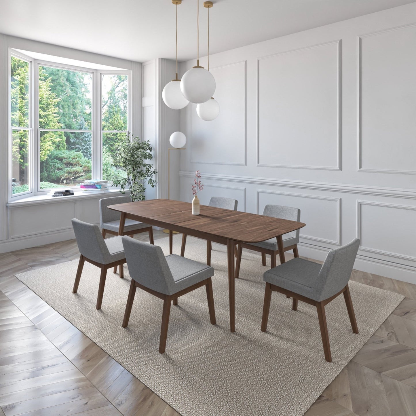 Juego de Comedor Extensible Cali de Madera con 6 Sillas