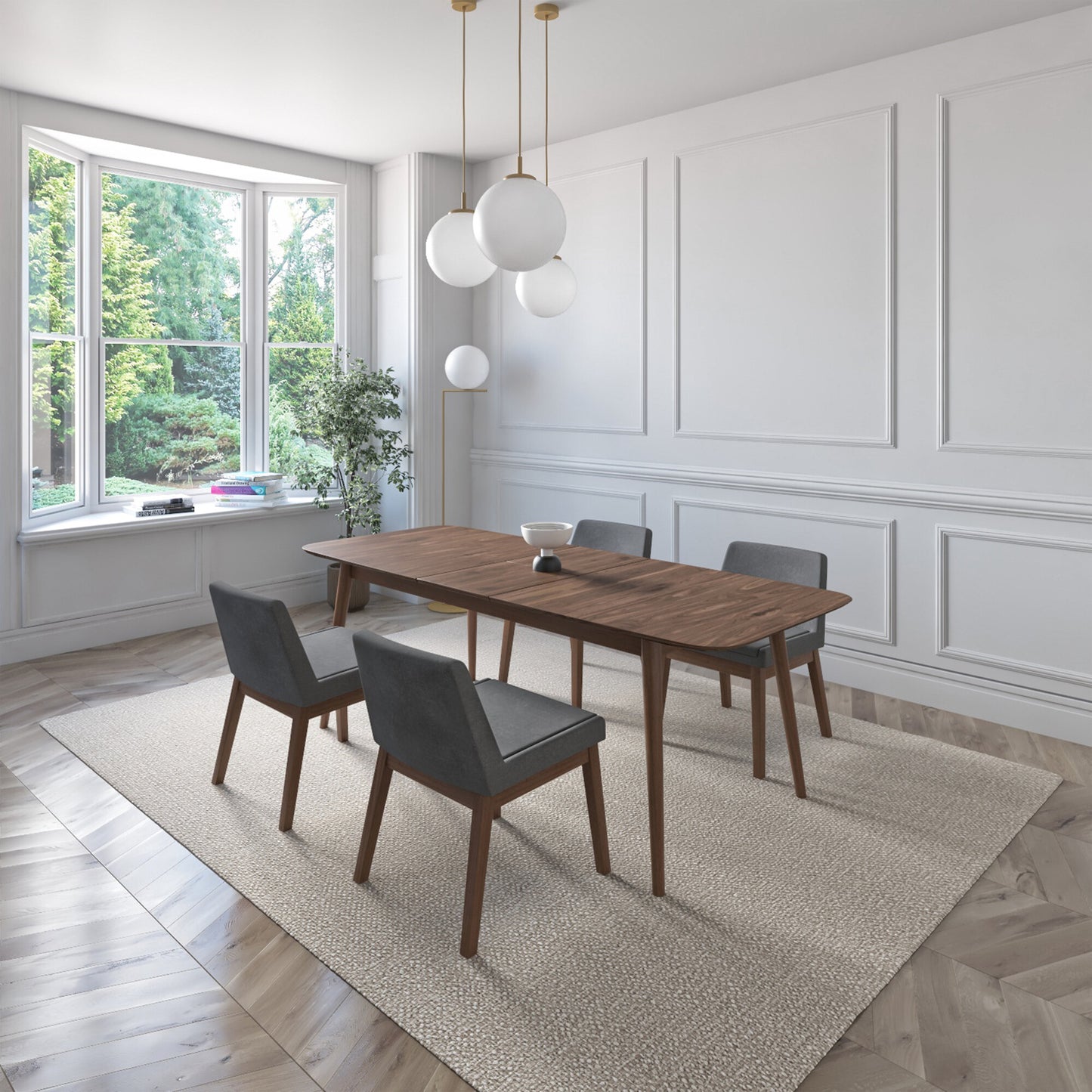 Juego de Comedor Extensible Cali de Madera con 4 Sillas