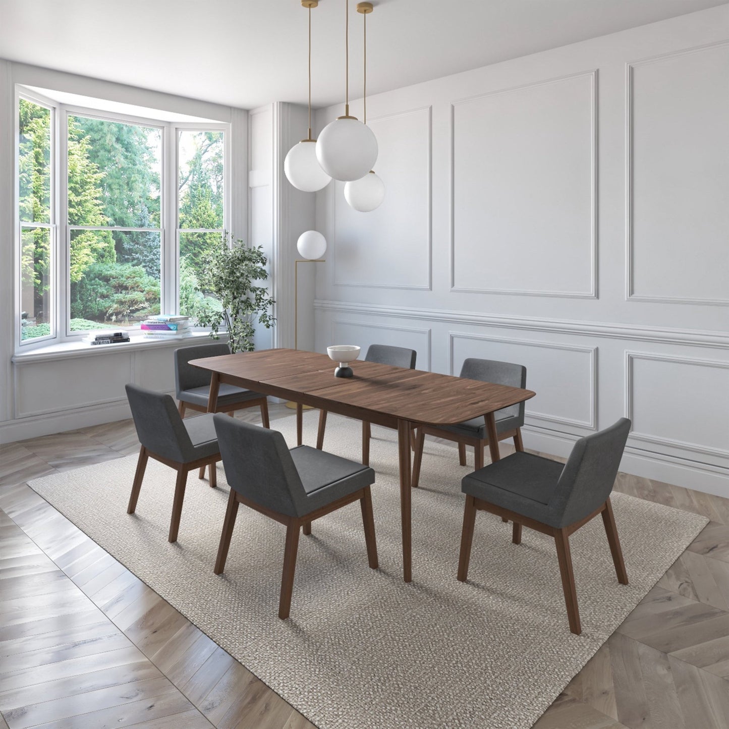 Juego de Comedor Extensible Cali de Madera con 6 Sillas