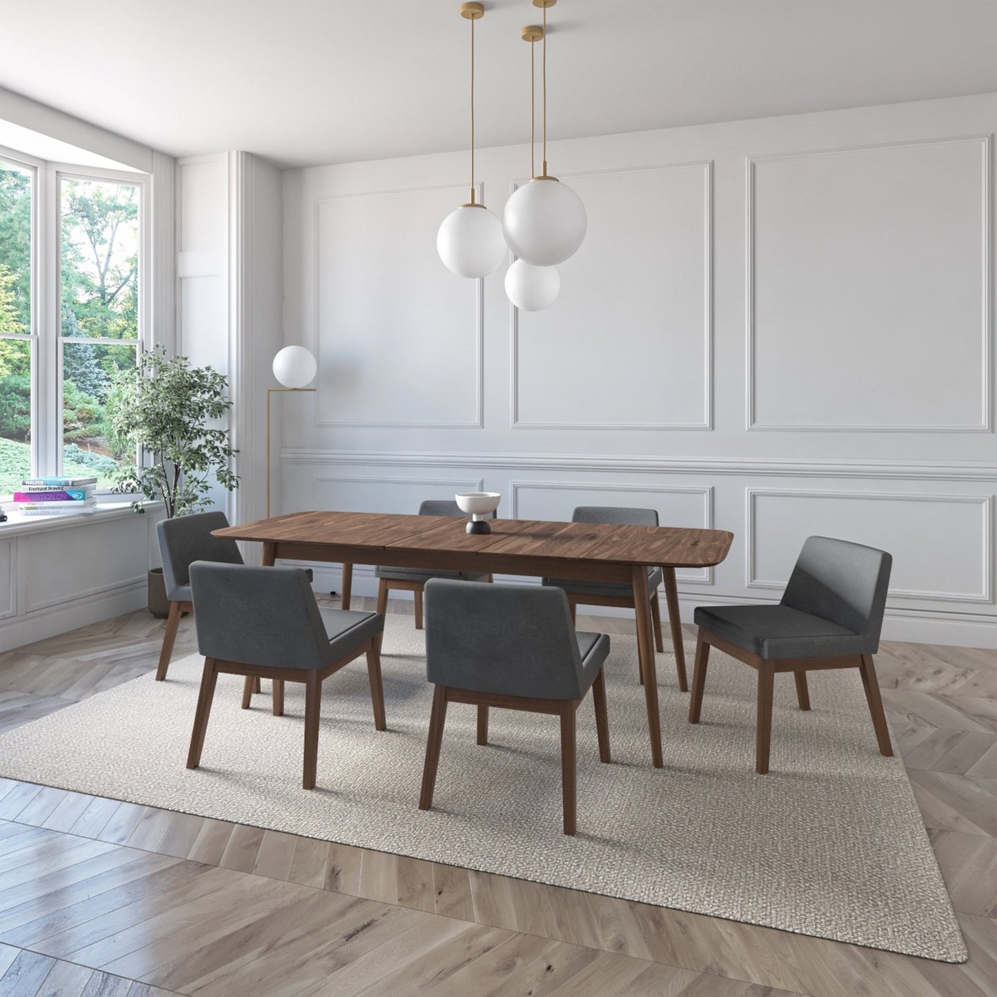 Juego de Comedor Extensible Cali de Madera con 6 Sillas