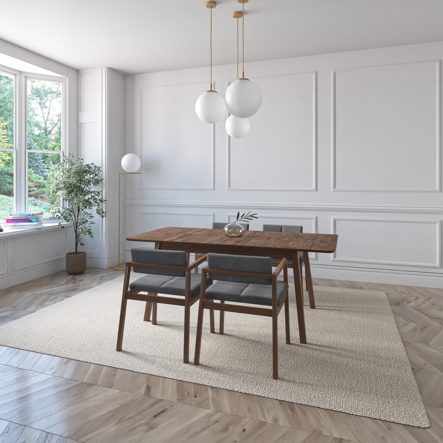 Juego de Comedor Extensible Verona de Madera con 4 Sillas