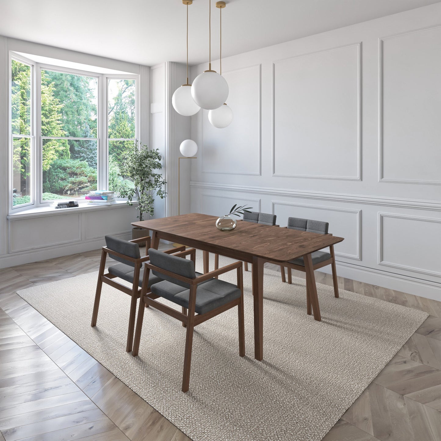 Juego de Comedor Extensible Verona de Madera con 4 Sillas