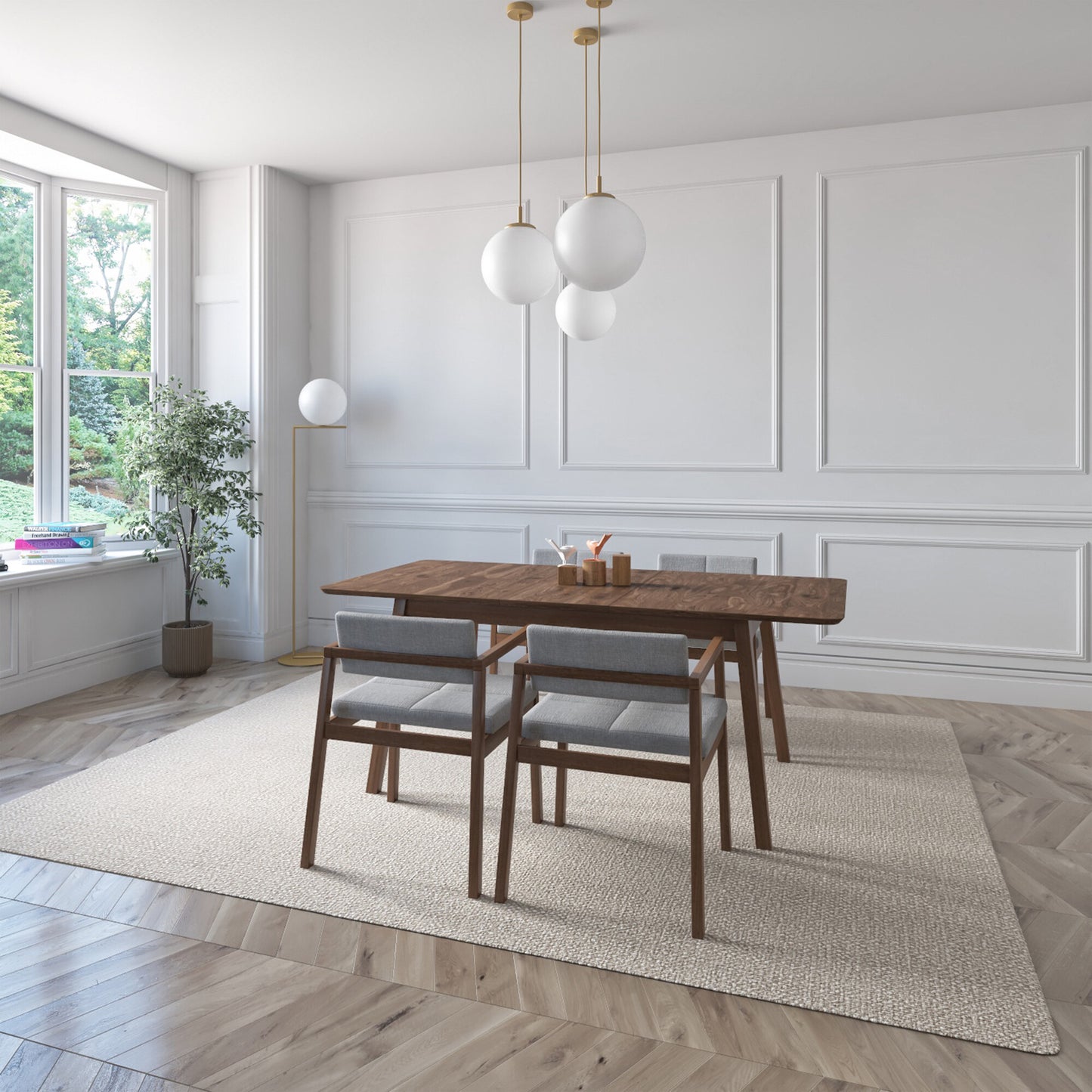 Juego de Comedor Extensible Verona de Madera con 4 Sillas