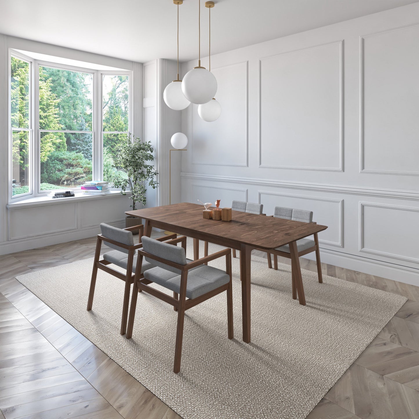 Juego de Comedor Extensible Verona de Madera con 4 Sillas