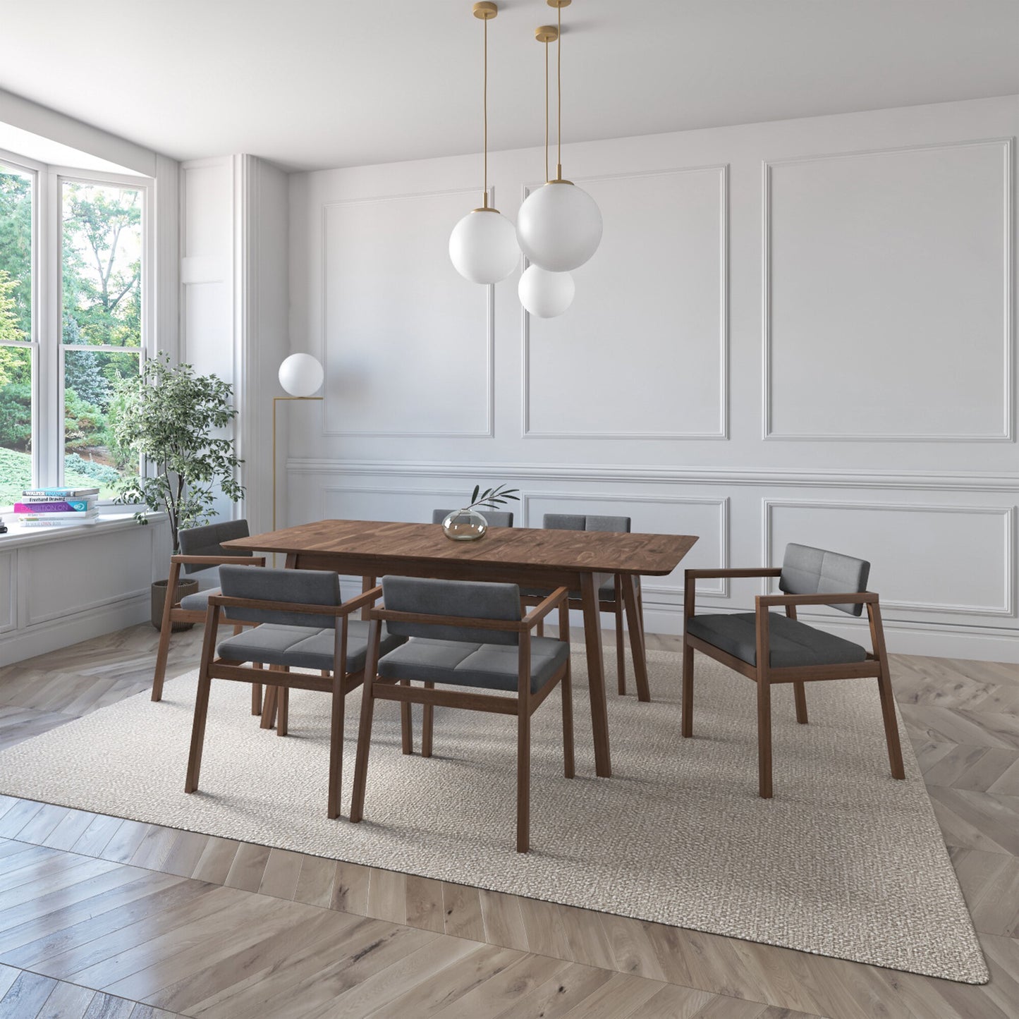 Juego de Comedor Extensible Verona de Madera con 6 Sillas