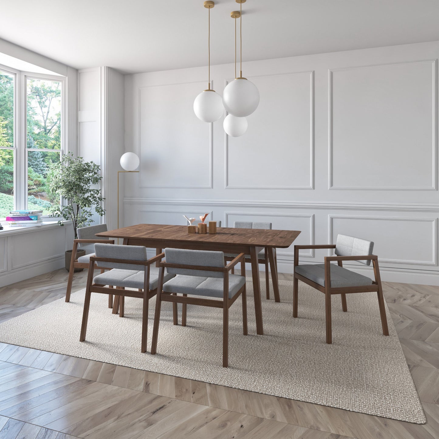 Juego de Comedor Extensible Verona de Madera con 6 Sillas