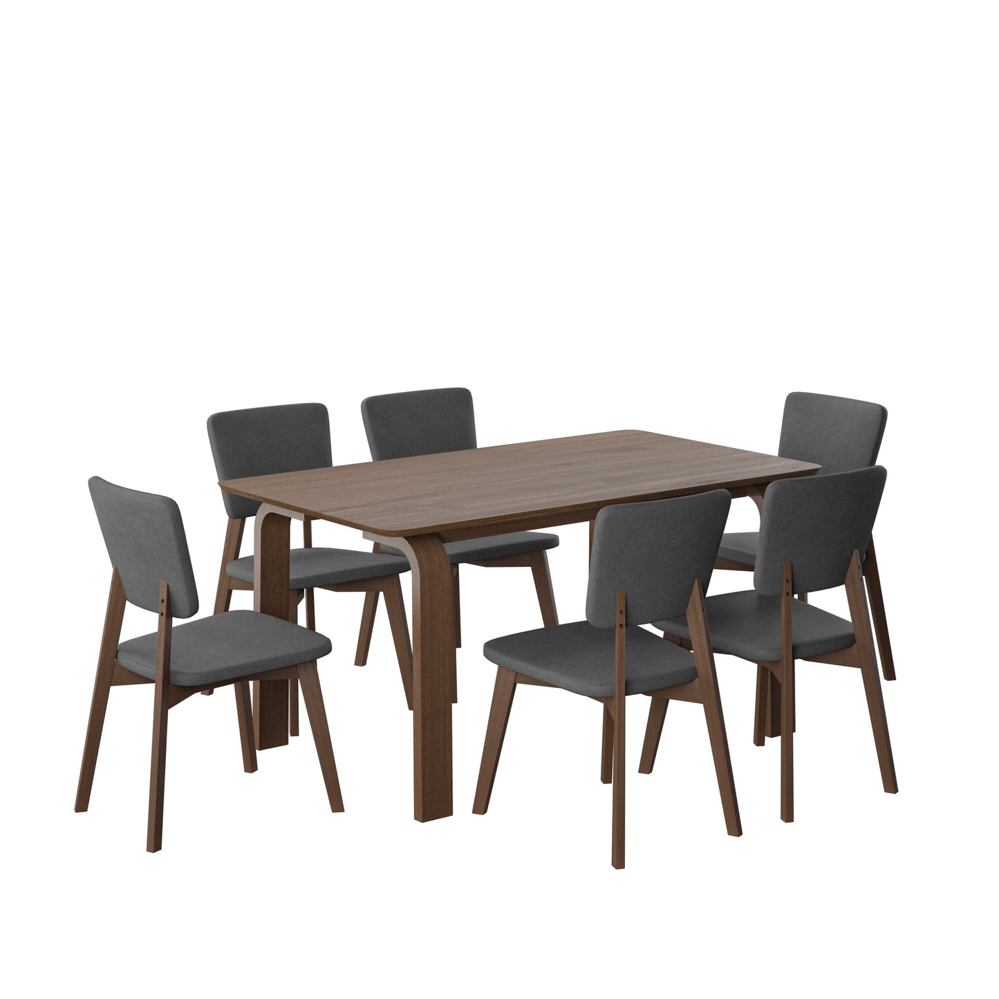 Juego de Comedor Oslo de Madera con 6 Sillas Tapizadas