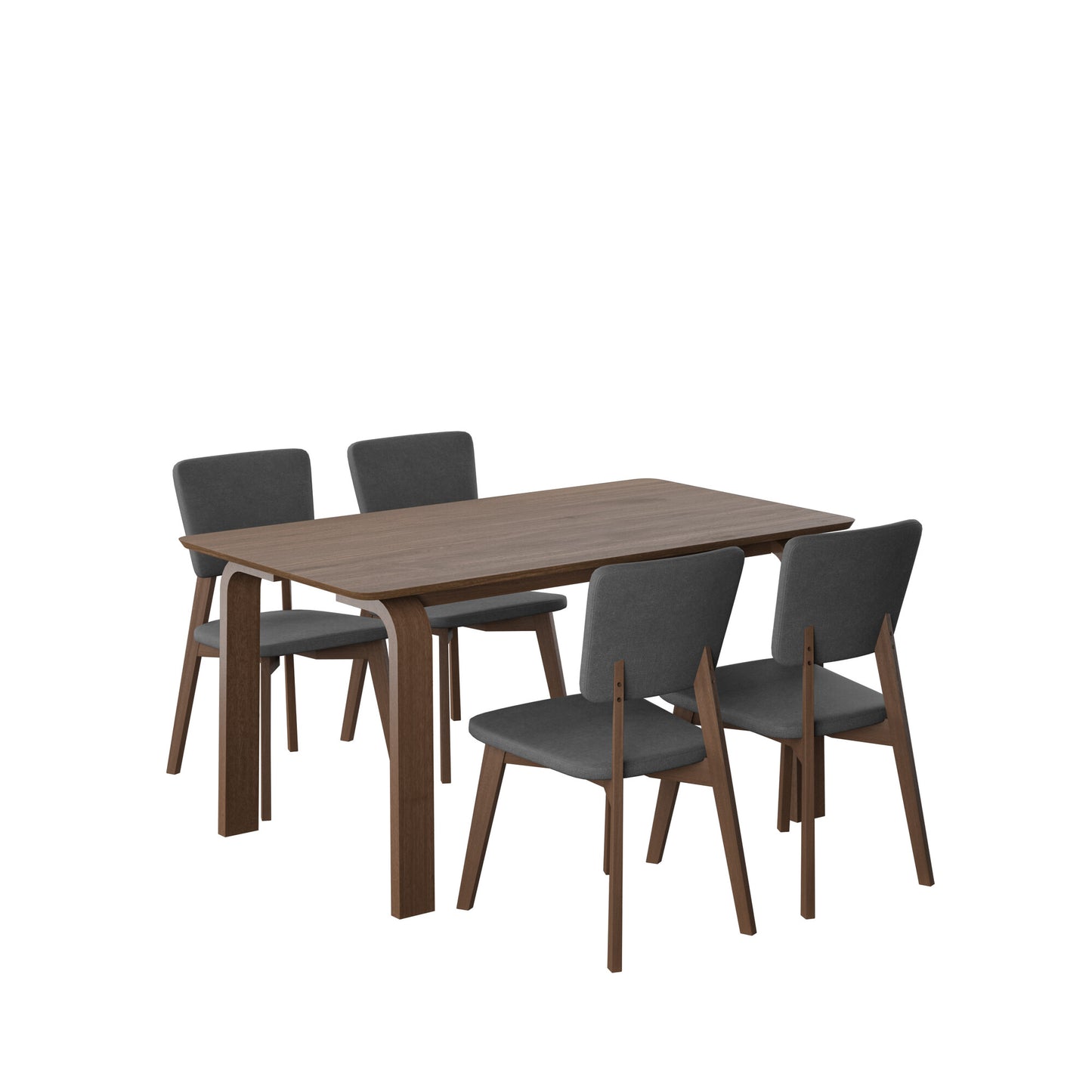Juego de Comedor Oslo de Madera con 4 Sillas Tapizadas